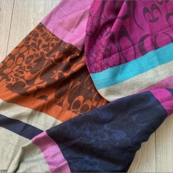 Bright colorful strips and pattern long scarf - Picture 5 of 6